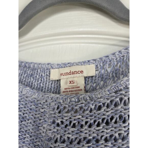 Sundance Sky Blue Open Chunky Mixed-Knit Cottagecore Pullover Sweater Women's XS - Picture 2 of 11